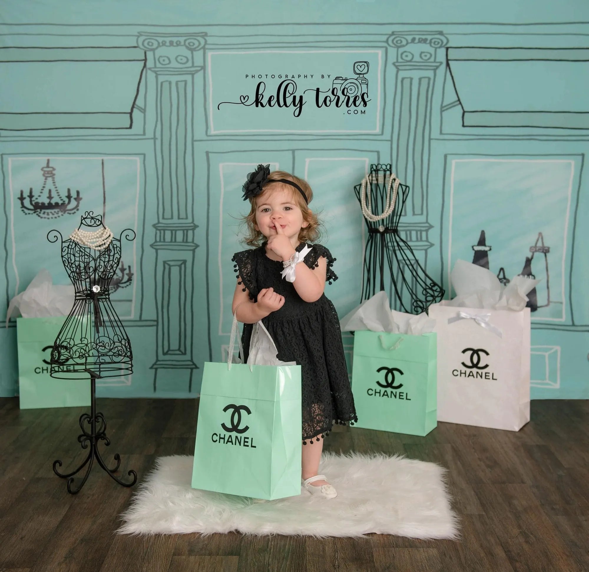 Kate Shopping Spree Storefront Backdrop Designed by Mandy Ringe Photography(only ship to Canada)