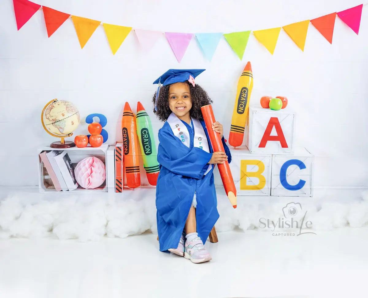 Kate Back to School Crayon Photography Backdrop