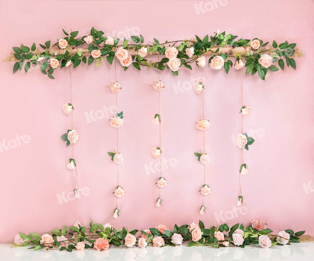 Kate Floral Backdrop Rose Heart Designed by Emetselch Fabric Backdrops Christine10
