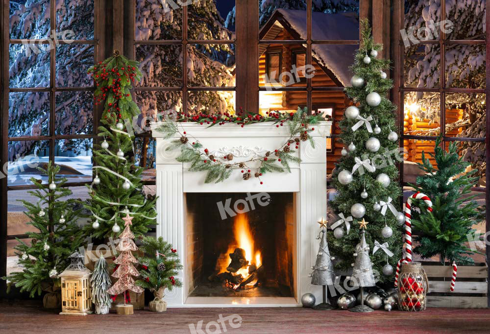 RTS Kate Christmas Backdrop Fireplace Snow Window Designed by Emetselch
