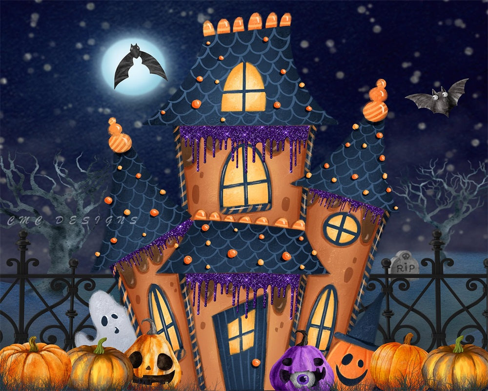 RTS Kate Halloween Cute Haunted House Backdrop Designed by Candice Compton