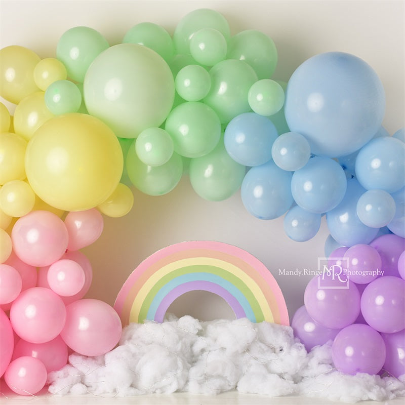RTS Kate Pastel Rainbow Balloon Arch Backdrop Designed by Mandy Ringe Photography