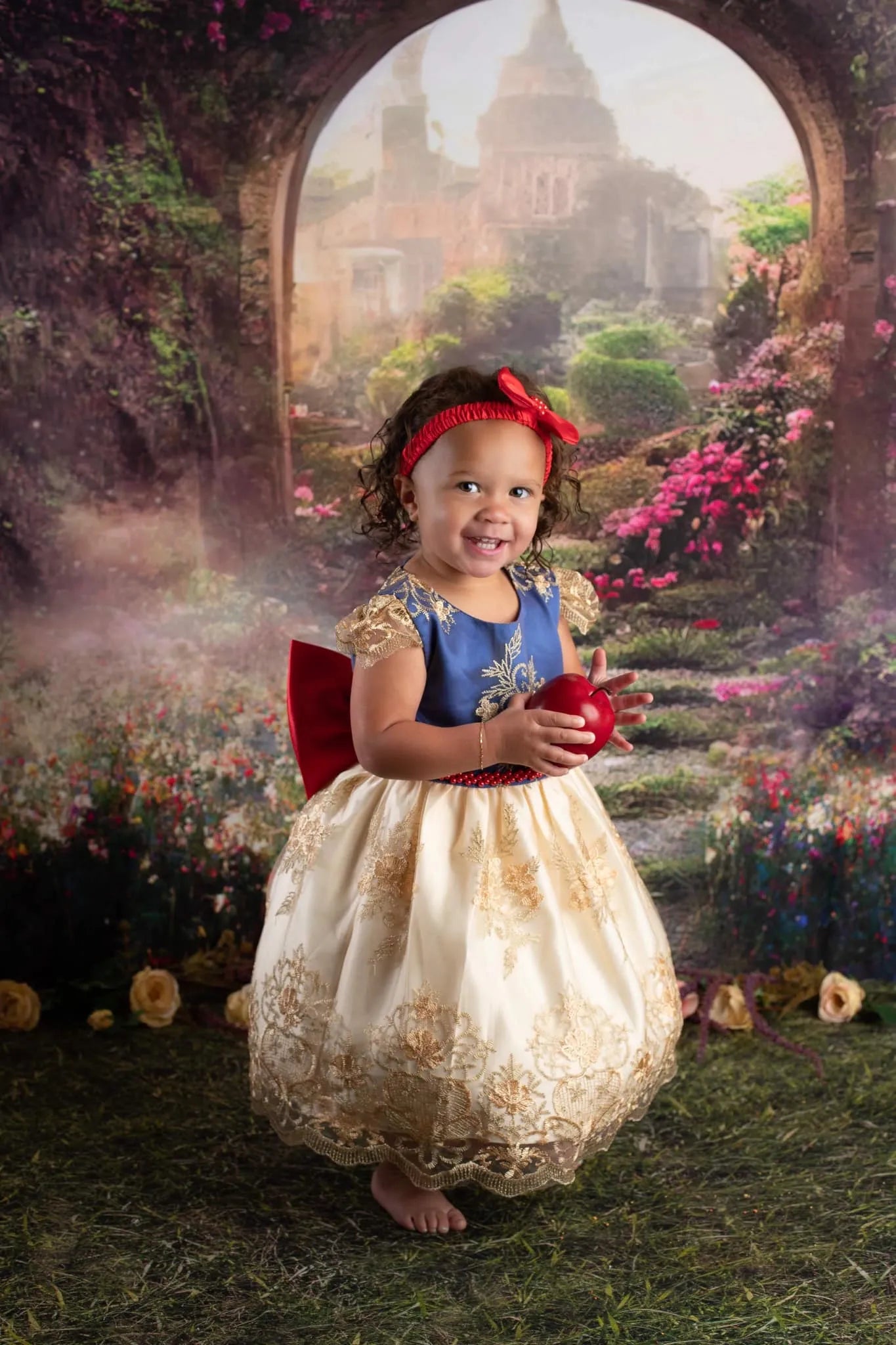 Sfondo per fotografia Castello Giardino Magico dei Fiori Primaverili