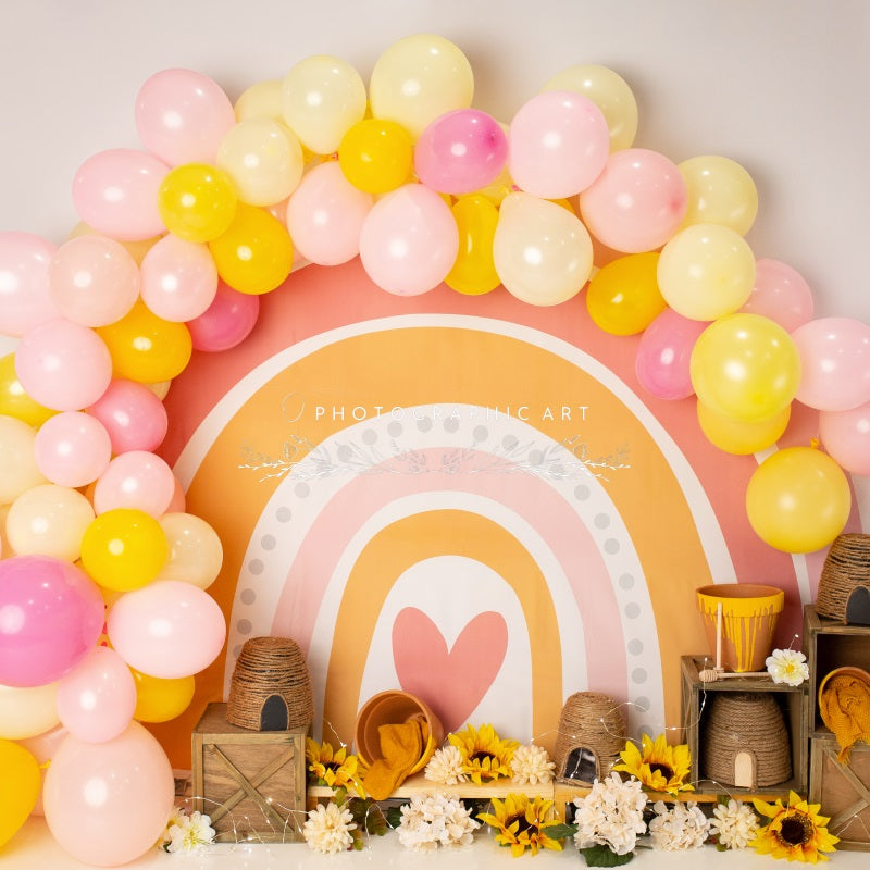 RTS Kate Honey Rainbow Balloons Backdrop for Photography Designed by Jenna Onyia