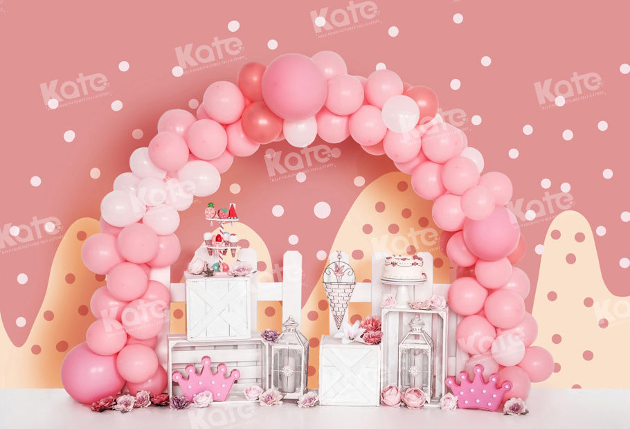 RTS Kate Pink Birthday Balloons Cake Backdrop Designed by Emetselch