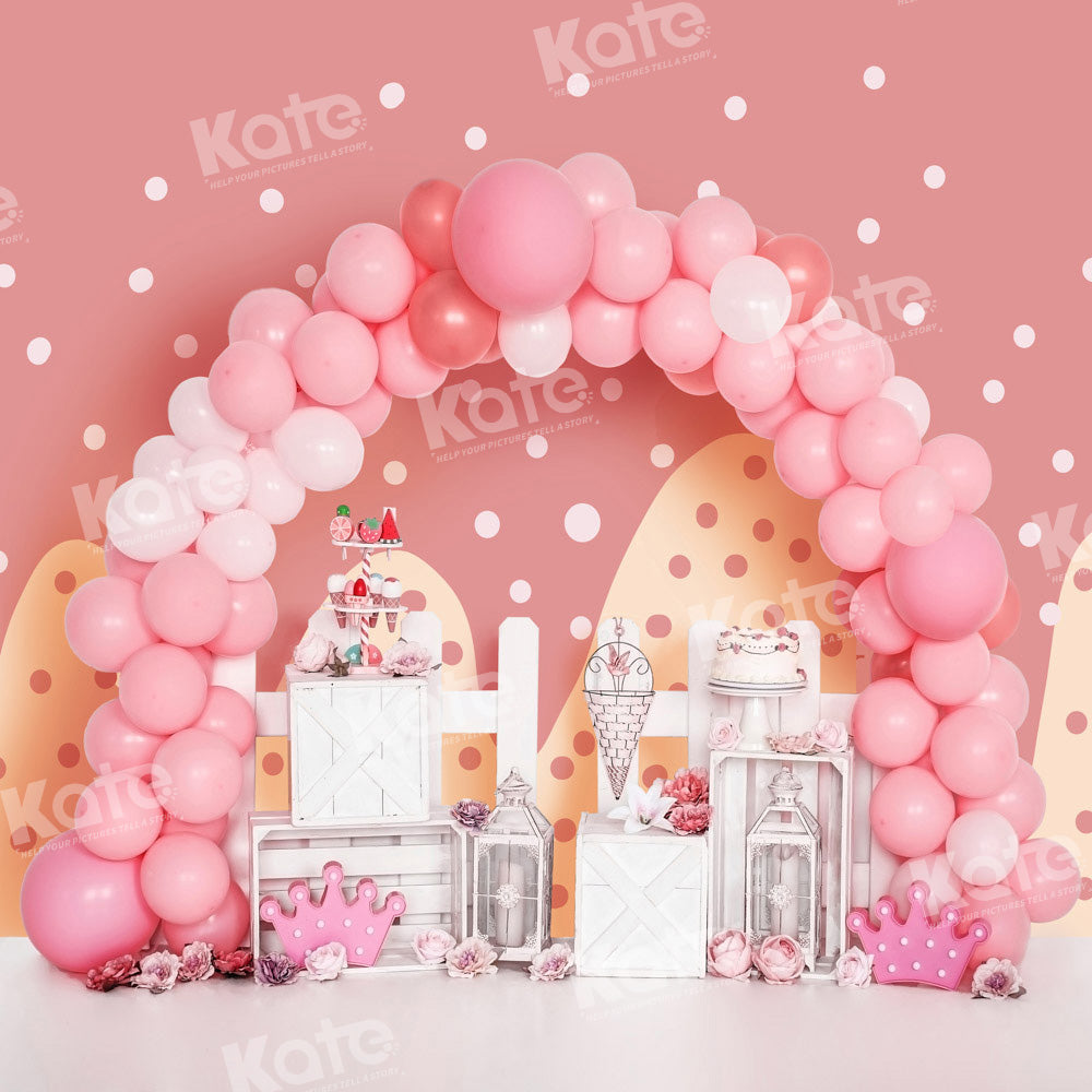 RTS Kate Pink Birthday Balloons Cake Backdrop Designed by Emetselch