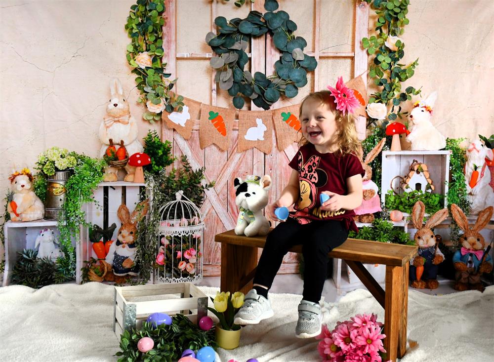 Kate Easter Bunny Flag Backdrop for Photography