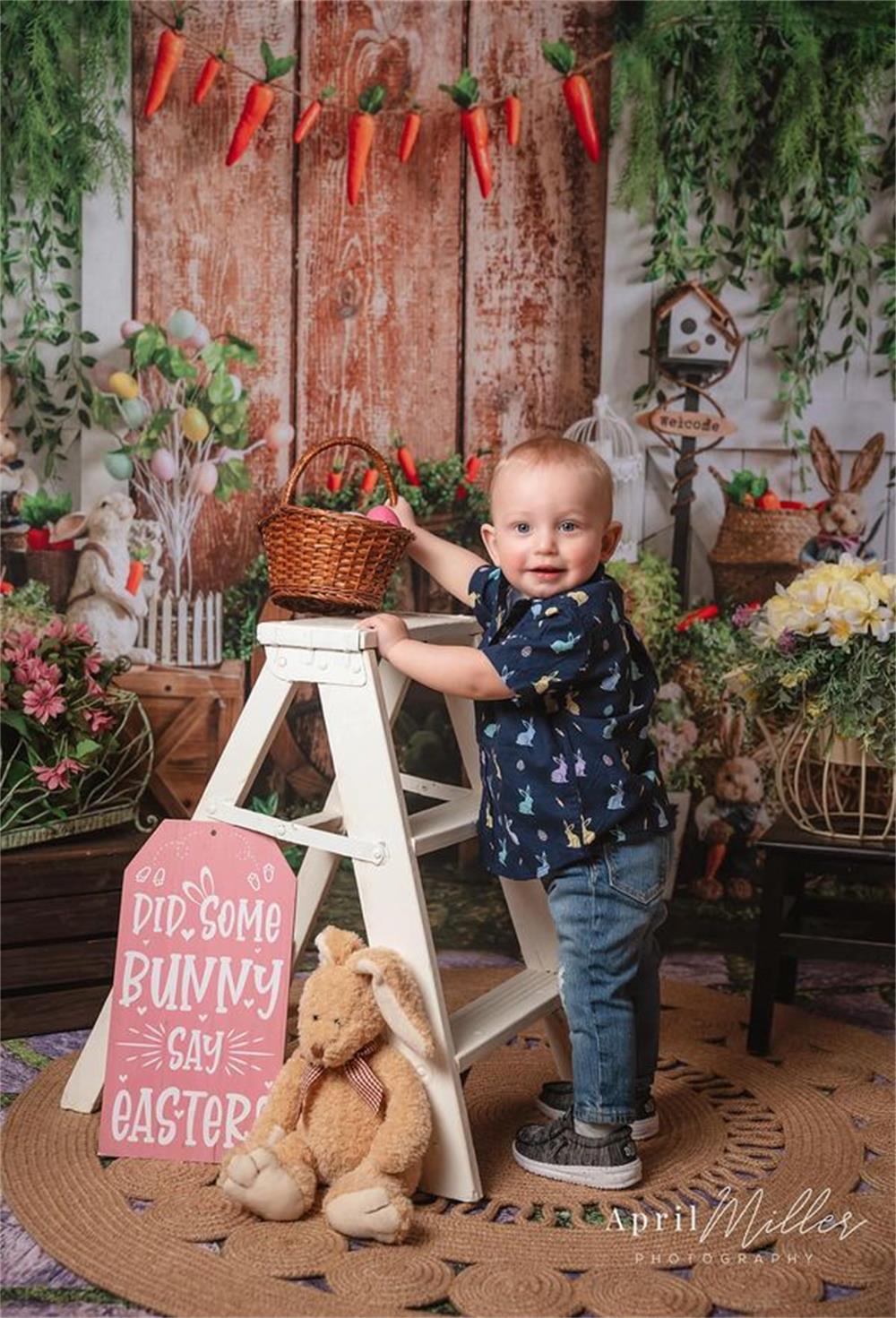 Lente Paas Schuur Konijn Foto Achtergrond Ontworpen door Emetselch
