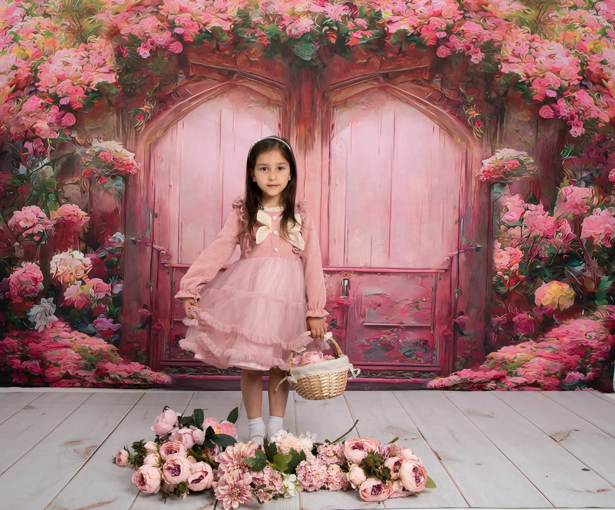Kate Oil Painting Flower House Backdrop for Photography