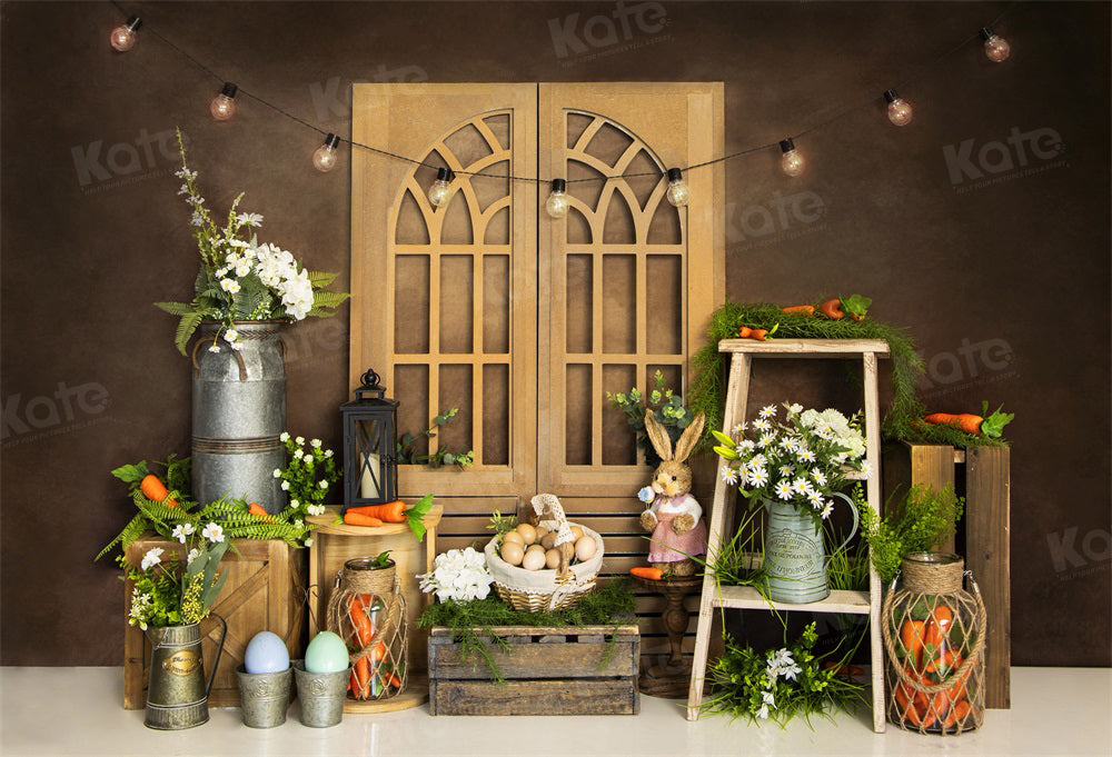RTS Kate Easter Bunny Brown Door Backdrop for Photography