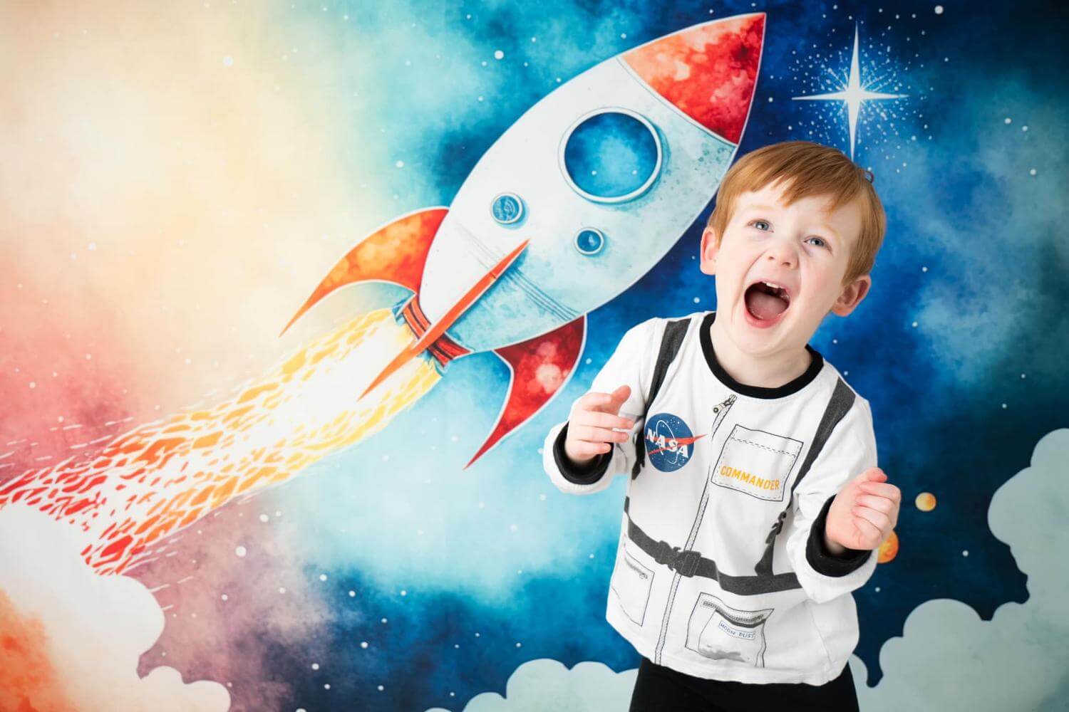 Kate Space Mission Boy Backdrop Designed by Patty Robert