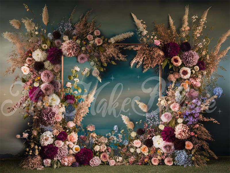 Kate Painterly Fine Art Frame Spring Flowers Backdrop Designed by Mini MakeBelieve