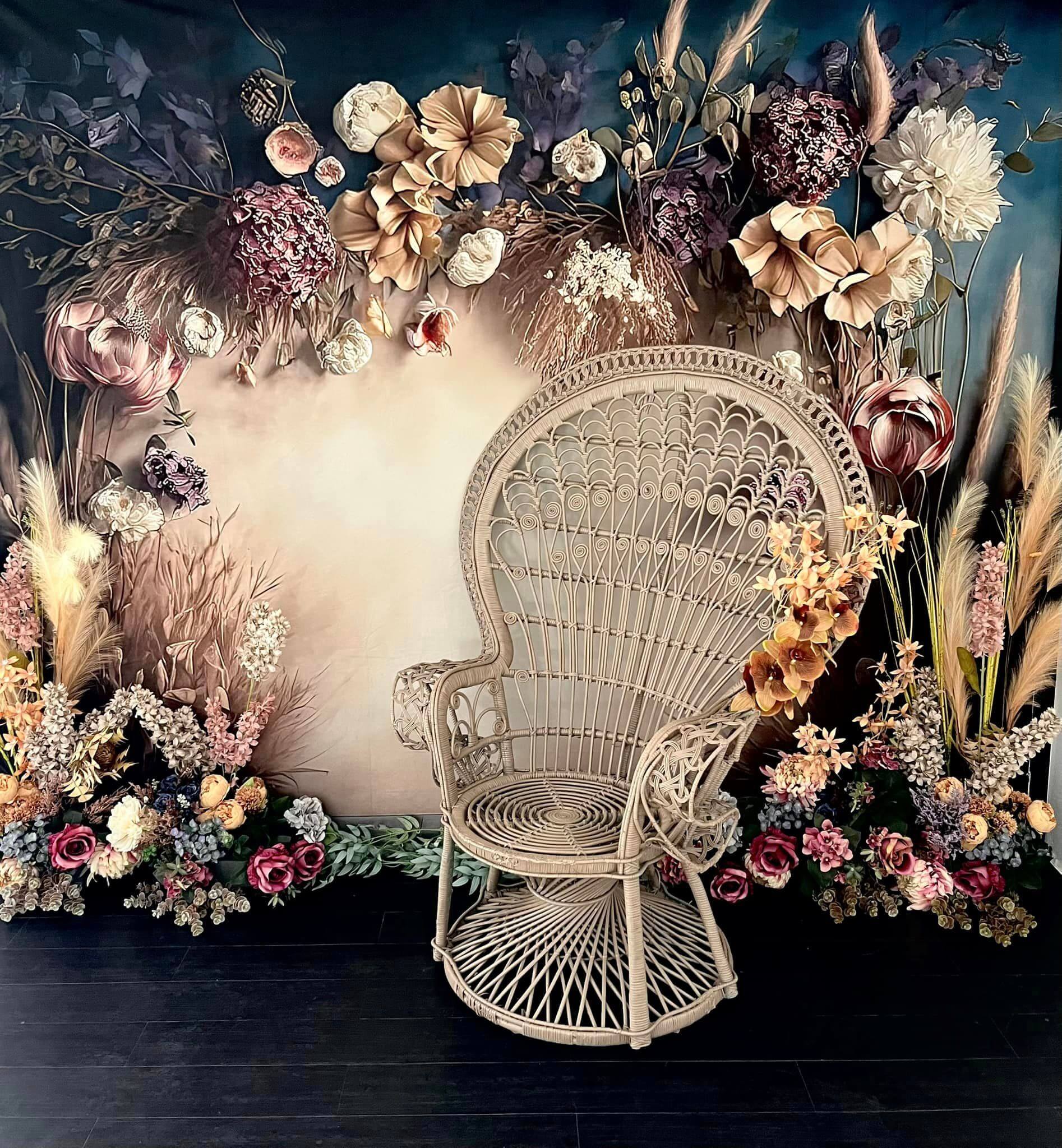 RTS Kate Painterly Fine Art Boho Dried Floral Upside Set Backdrop Designed by Mini MakeBelieve