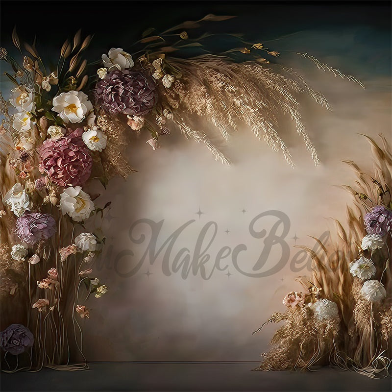 RTS Kate Painterly Fine Art Boho Dried Floral Set Backdrop Designed by Mini MakeBelieve