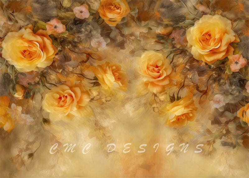 RTS Kate Warm Painted Blooms Floral Backdrop Designed by Candice Compton
