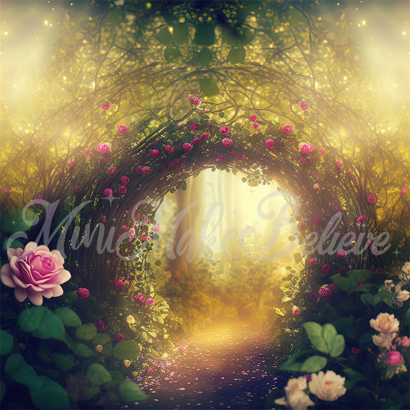 RTS Kate Painterly Fine Art Enchanted Forest with Roses Backdrop Designed by Mini MakeBelieve