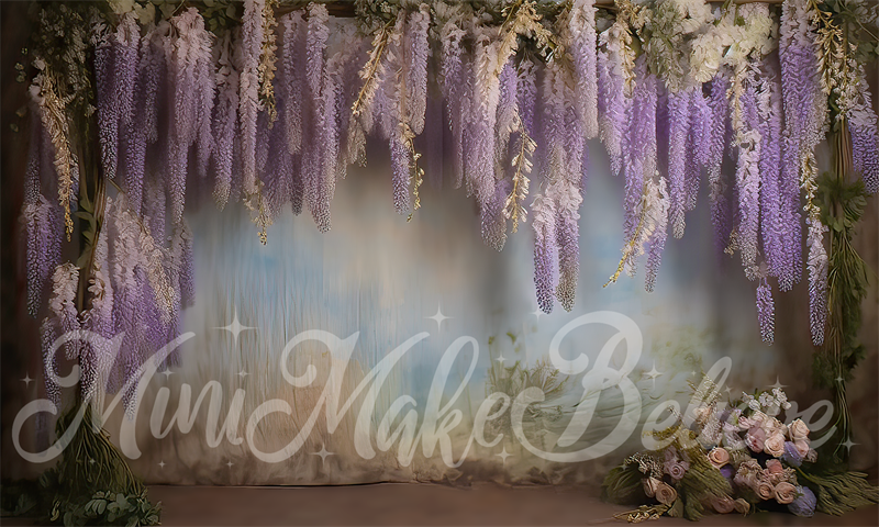 RTS Kate Painterly Fine Art Wisteria Floral Old Masters Backdrop Designed by Mini MakeBelieve