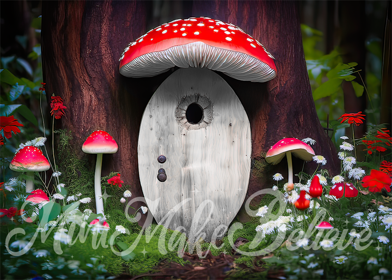 RTS Kate Painterly Mushroom Door Elf Fairy in Forest Backdrop Designed by Mini MakeBelieve