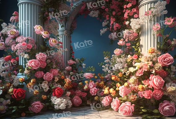 RTS Kate Blossom Flower Wedding Castle Building Backdrop Designed by Chain Photography