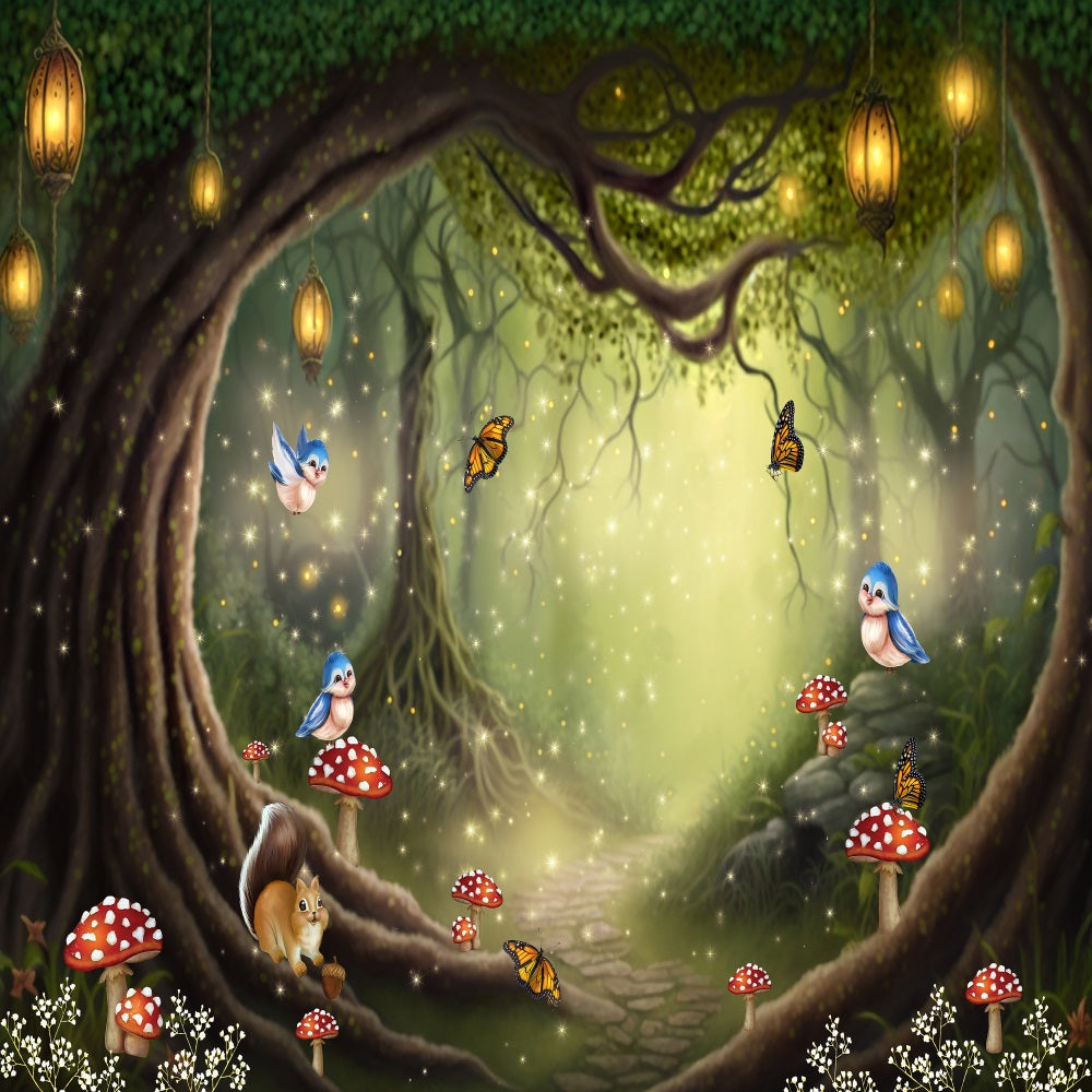 Kate Enchanted Woods with Creatures Forest Backdrop Designed by Ashley Paul