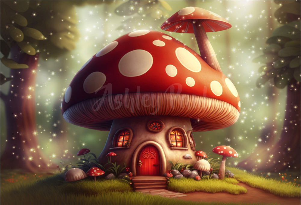 Kate Mushroom House Alice Forest Backdrop Designed by Ashley Paul