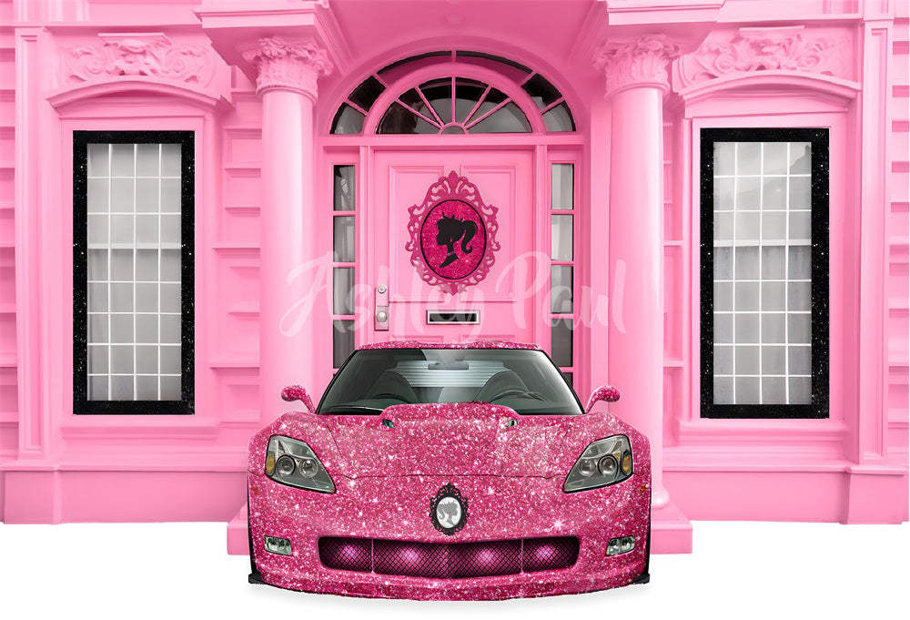Kate Pink House Car Shiny Backdrop Designed by Ashley Paul