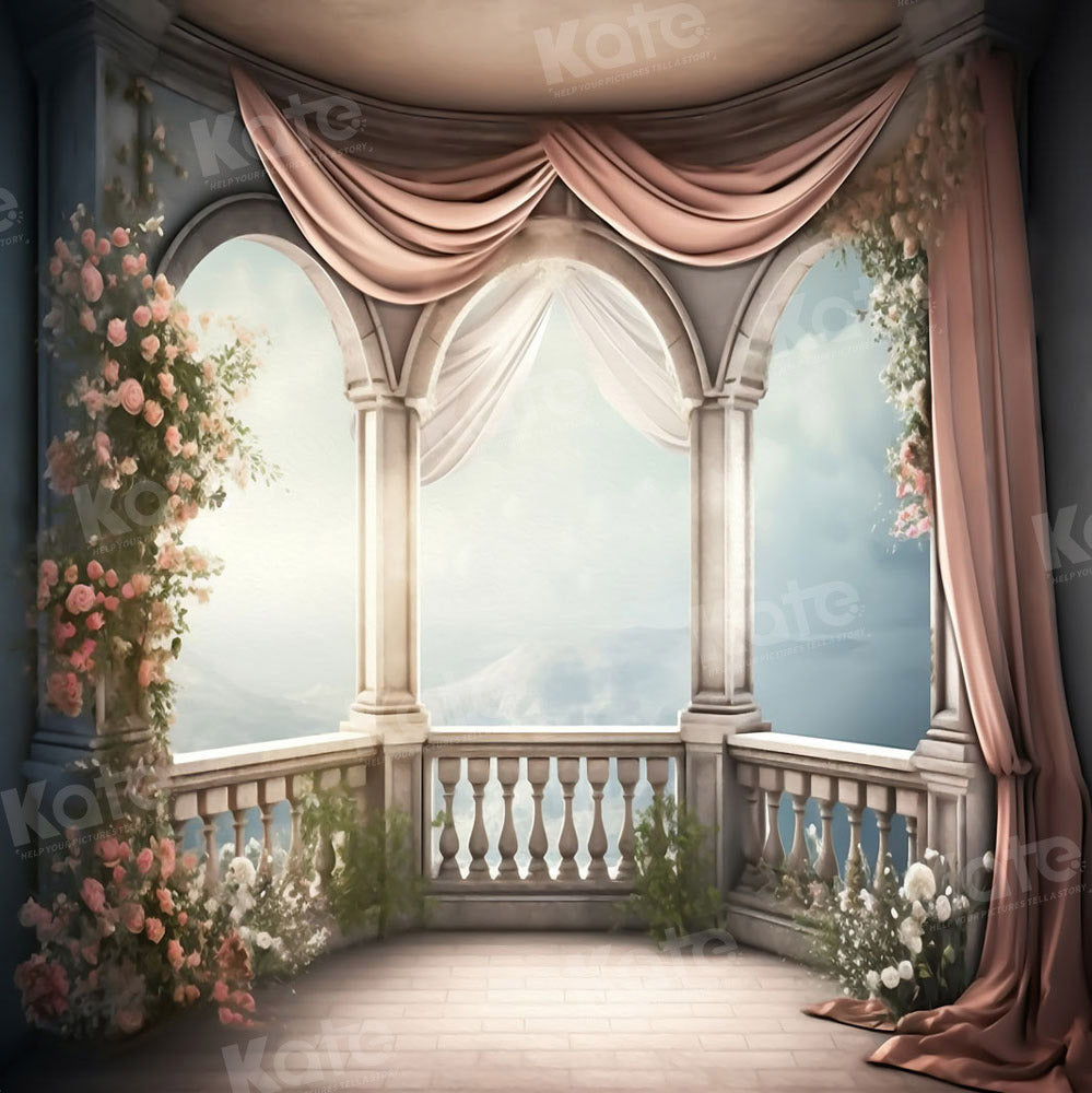 Kate Retro Romantic Balcony Stage for Wedding Backdrop for Photography