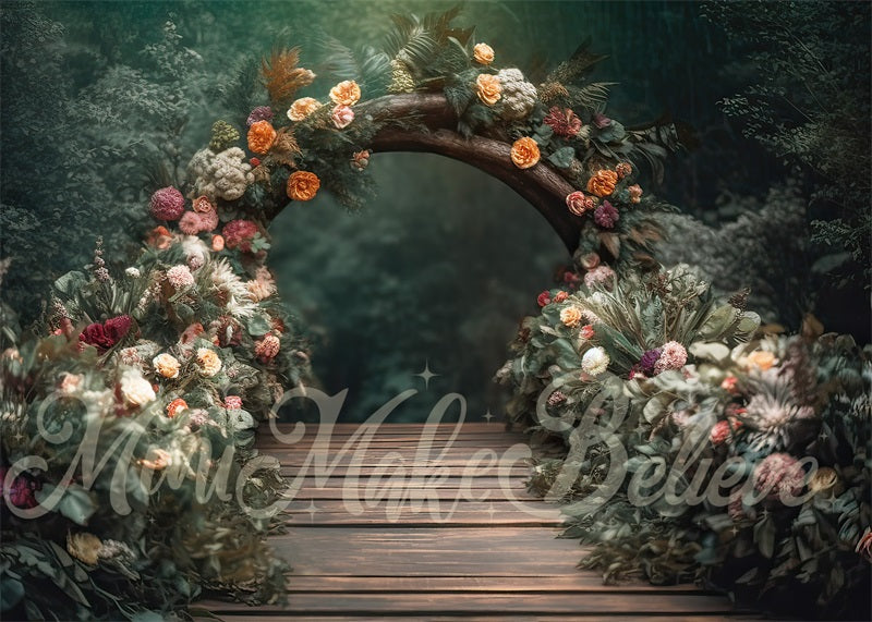 Kate Painterly Fine Art Fairy Path Floral Arch Backdrop Designed by Mini MakeBelieve