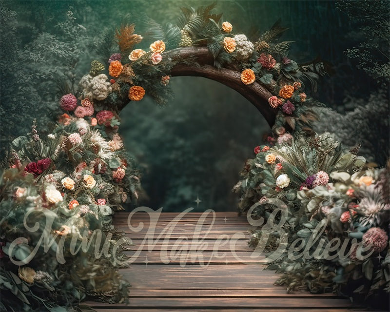 Kate Painterly Fine Art Fairy Path Floral Arch Backdrop Designed by Mini MakeBelieve