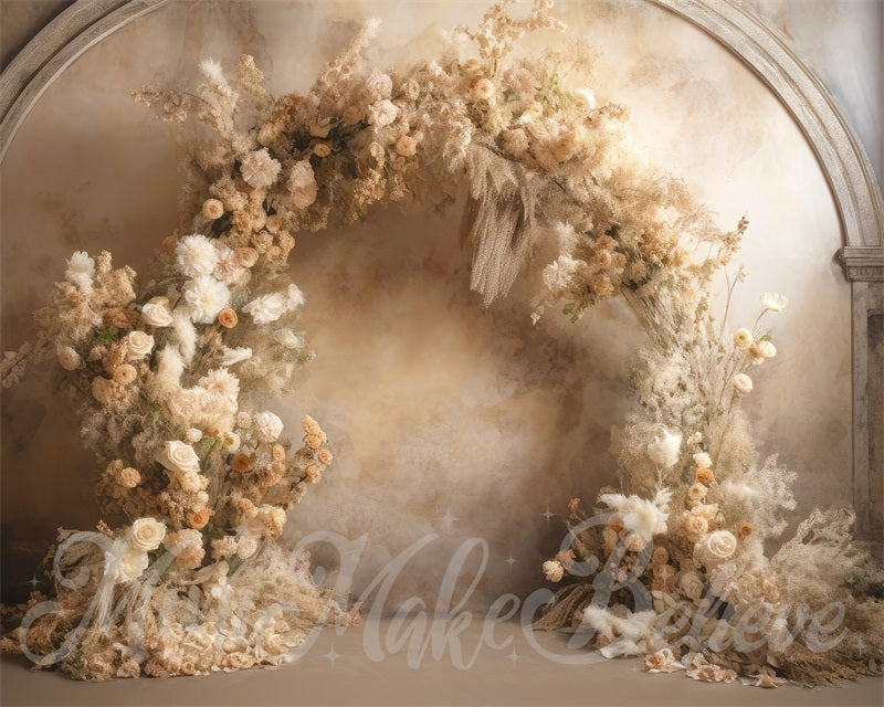 Kate Painterly Fine Art Beach Flower and Balloon Arch Cake Smash Birthday  Backdrop for Photography