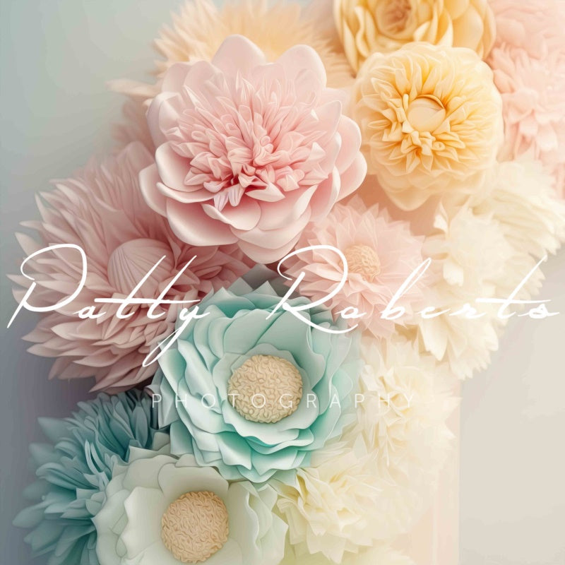 Kate Pastel Petals and Posies Floral Birthday Wedding Backdrop Designed by Patty Robert