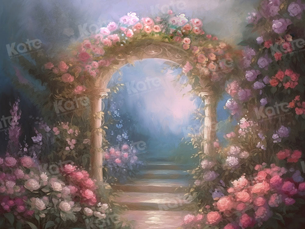 Kate Fine Art Oil Painting Floral Arch Garden Backdrop Designed by GQ