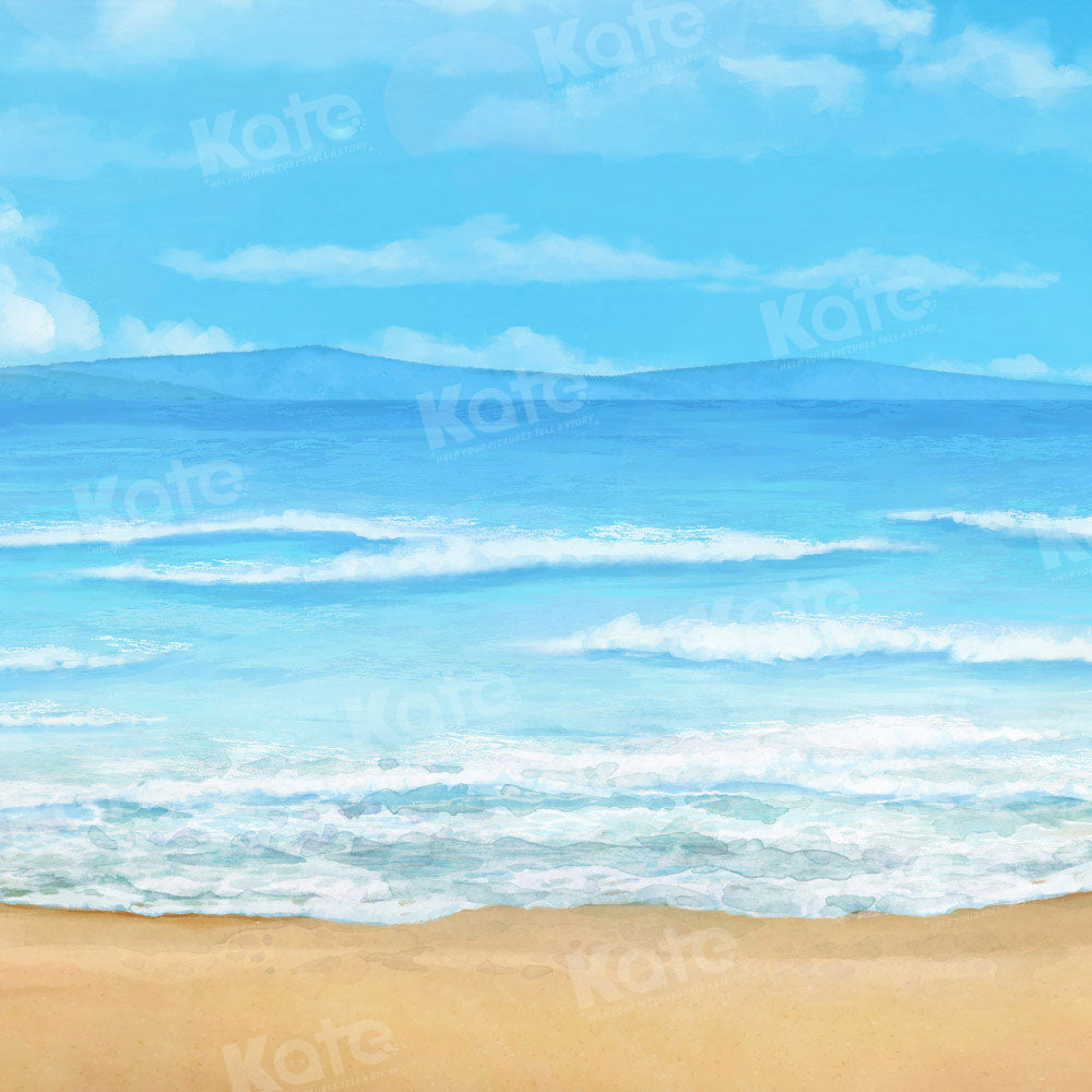 Kate Hot Summer Beach Sea Sand Backdrop Designed by Chain Photography