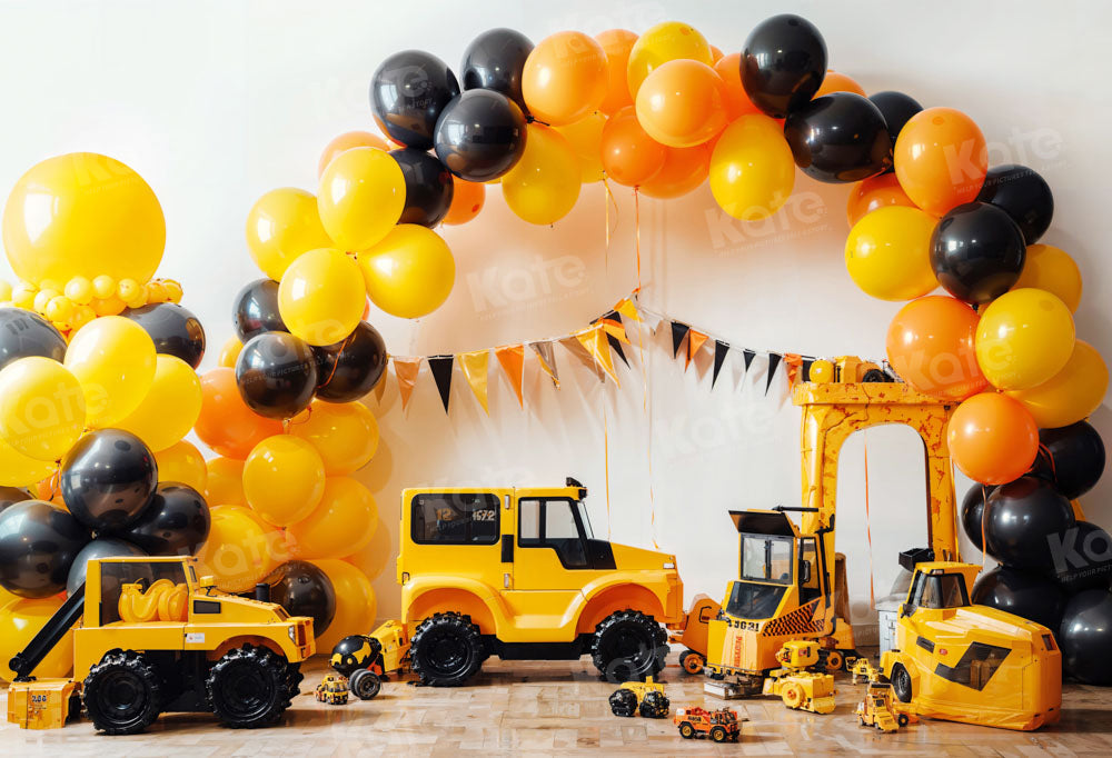Kate Balloon Car Excavator Backdrop Designed by Chain Photography