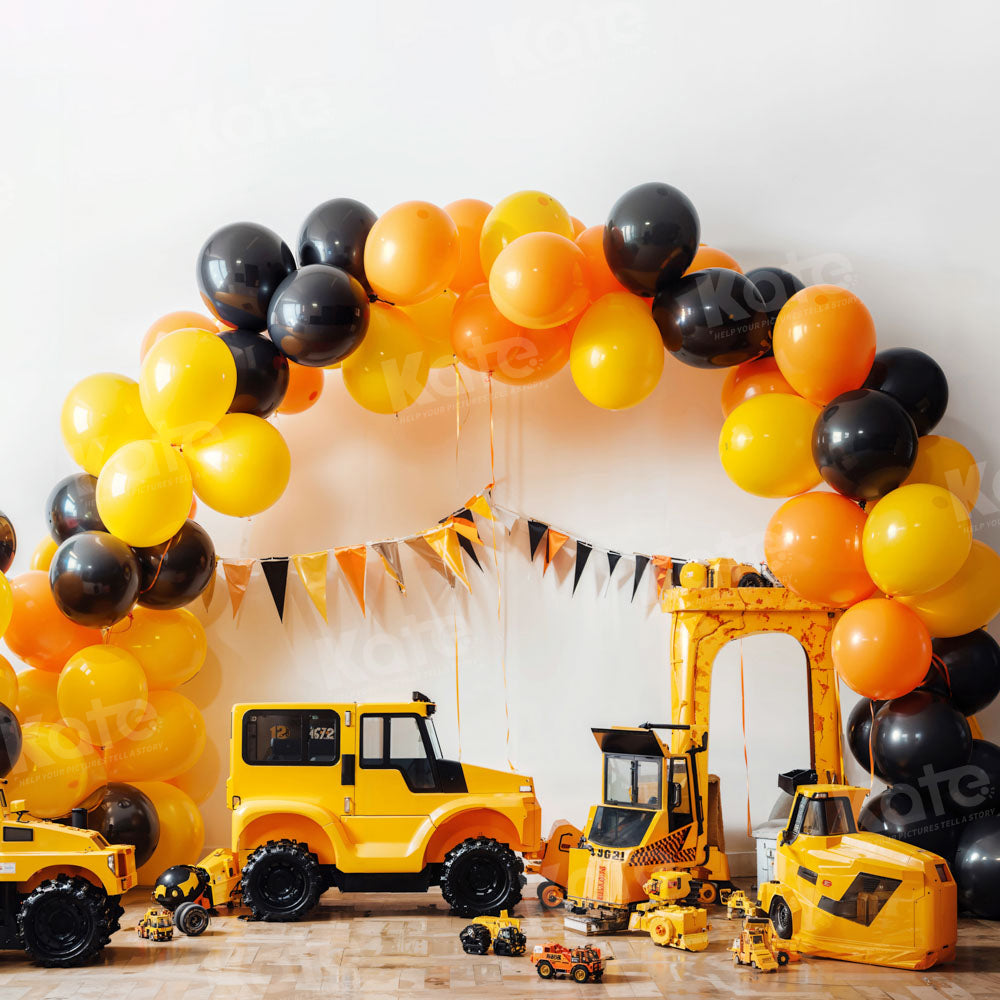 Kate Balloon Car Excavator Backdrop Designed by Chain Photography