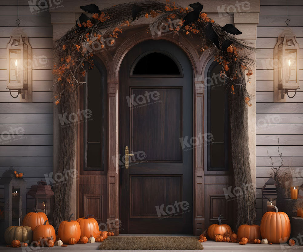 Kate Autumn Pumpkin Yard Halloween Backdrop for Photography