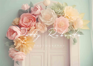 Kate Pastel Petal Power Wedding Floral Door Printed Backdrop Designed by Patty Robert