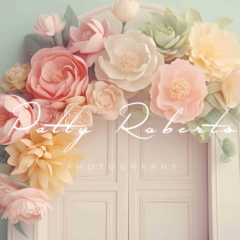 Kate Pastel Petal Power Wedding Floral Door Backdrop Designed by Patty Robert