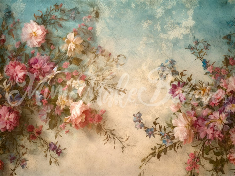 Kate Fine Art Floral Vintage Retro Flower Painting Backdrop Designed by Mini MakeBelieve