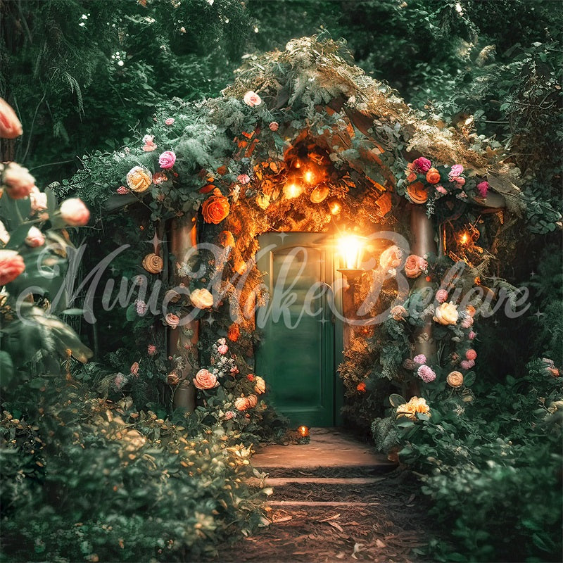 Kate Forest Fairy House with Flowers Backdrop Designed by Mini MakeBelieve