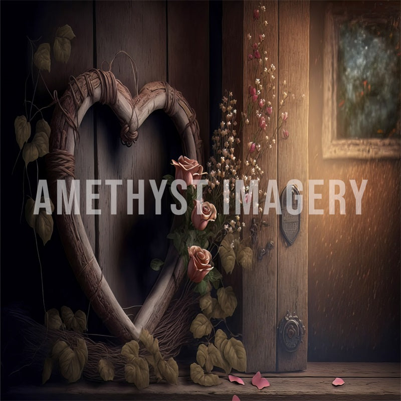 Kate Rustic Rose Heart Backdrop Designed by Angela Miller