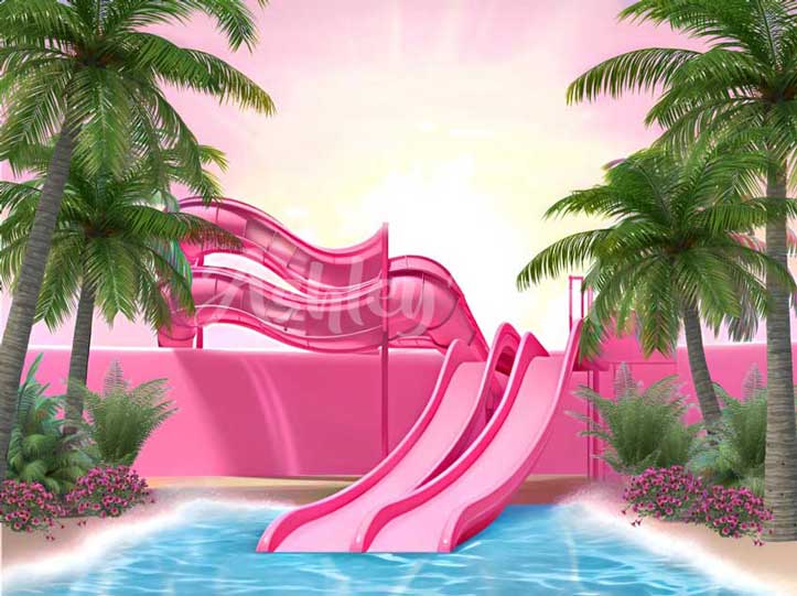 Kate Water Slide Pool Fun Fashion Doll Backdrop Designed by Ashley Paul