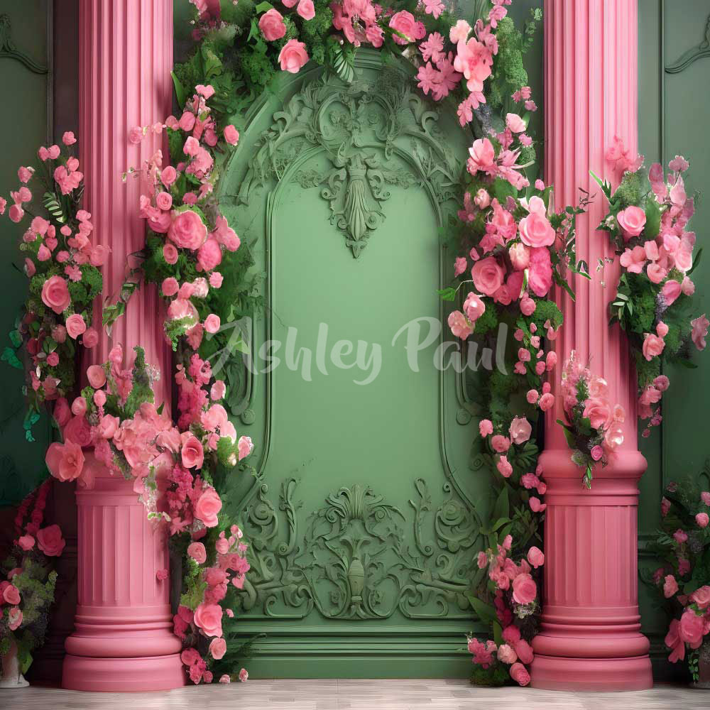 Kate Fashion Doll House Wall Floral Backdrop Designed by Ashley Paul