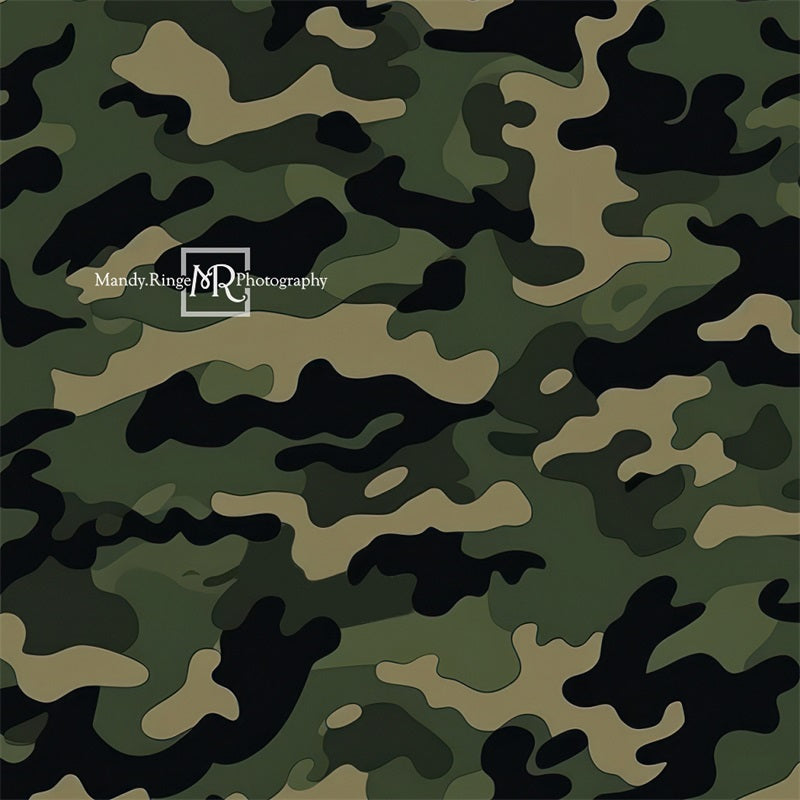 Kate Army Camouflage Pattern Green Backdrop Designed by Mandy Ringe Photography