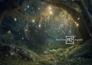 Kate Enchanted Fairy Forest at Night Summer Printed Backdrop Designed by Mandy Ringe Photography