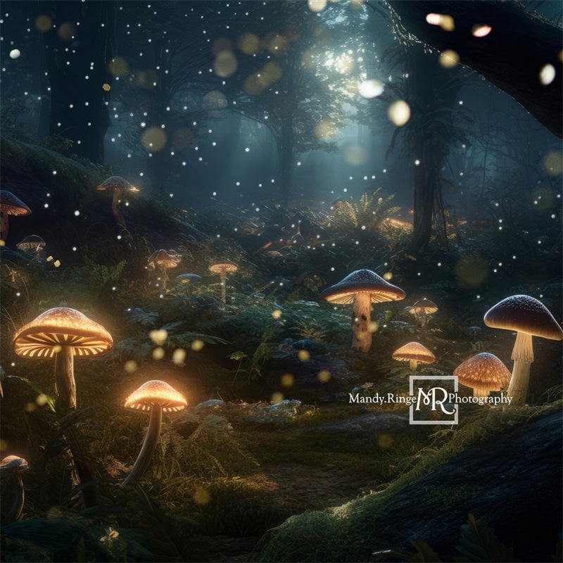 Kate Enchanted Mushroom Forest at Night Backdrop Designed by Mandy Ringe Photography