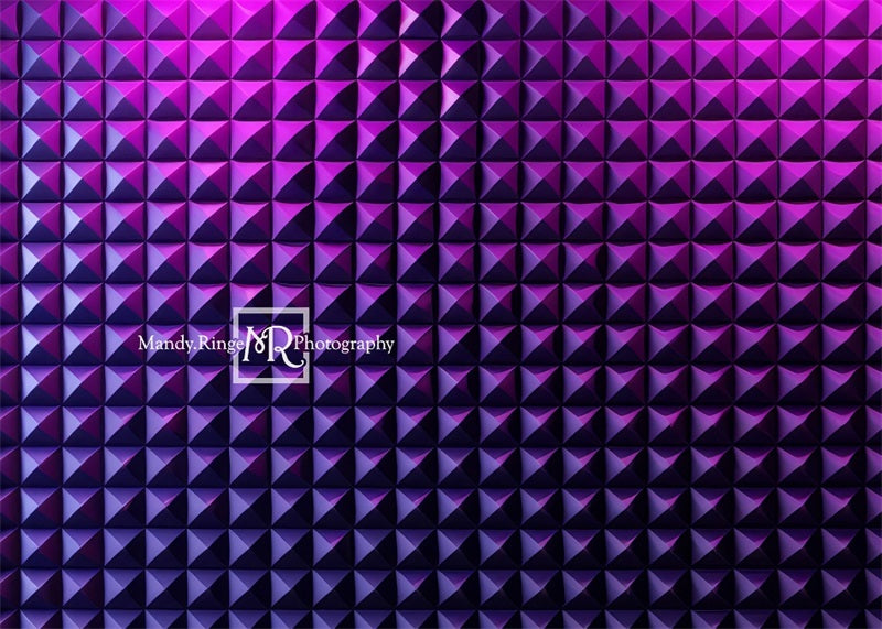 Kate Futuristic Purple Geometric Texture Wall Backdrop Designed by Mandy Ringe Photography