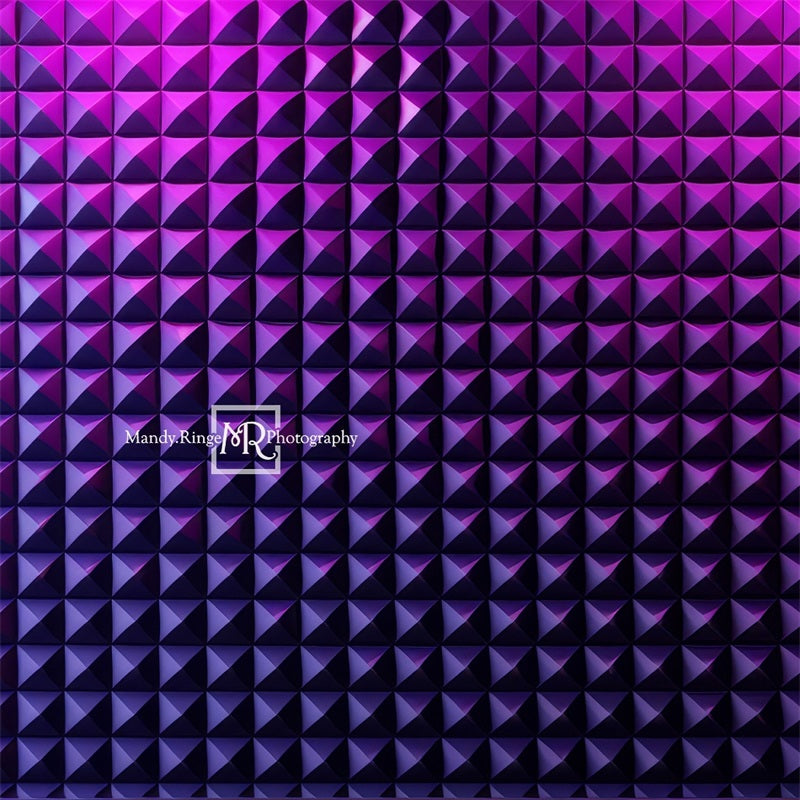 Kate Futuristic Purple Geometric Texture Wall Backdrop Designed by Mandy Ringe Photography