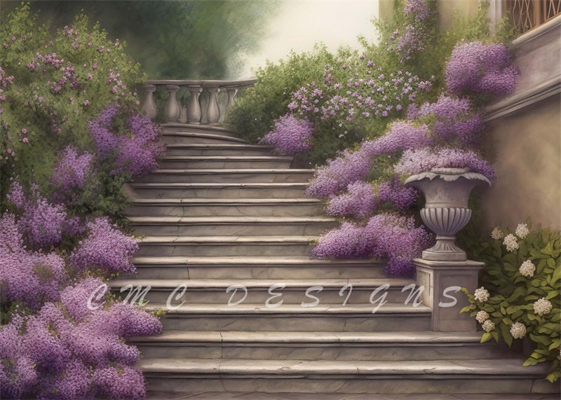 Kate Lavender Stairs Backdrop Designed by Candice Compton