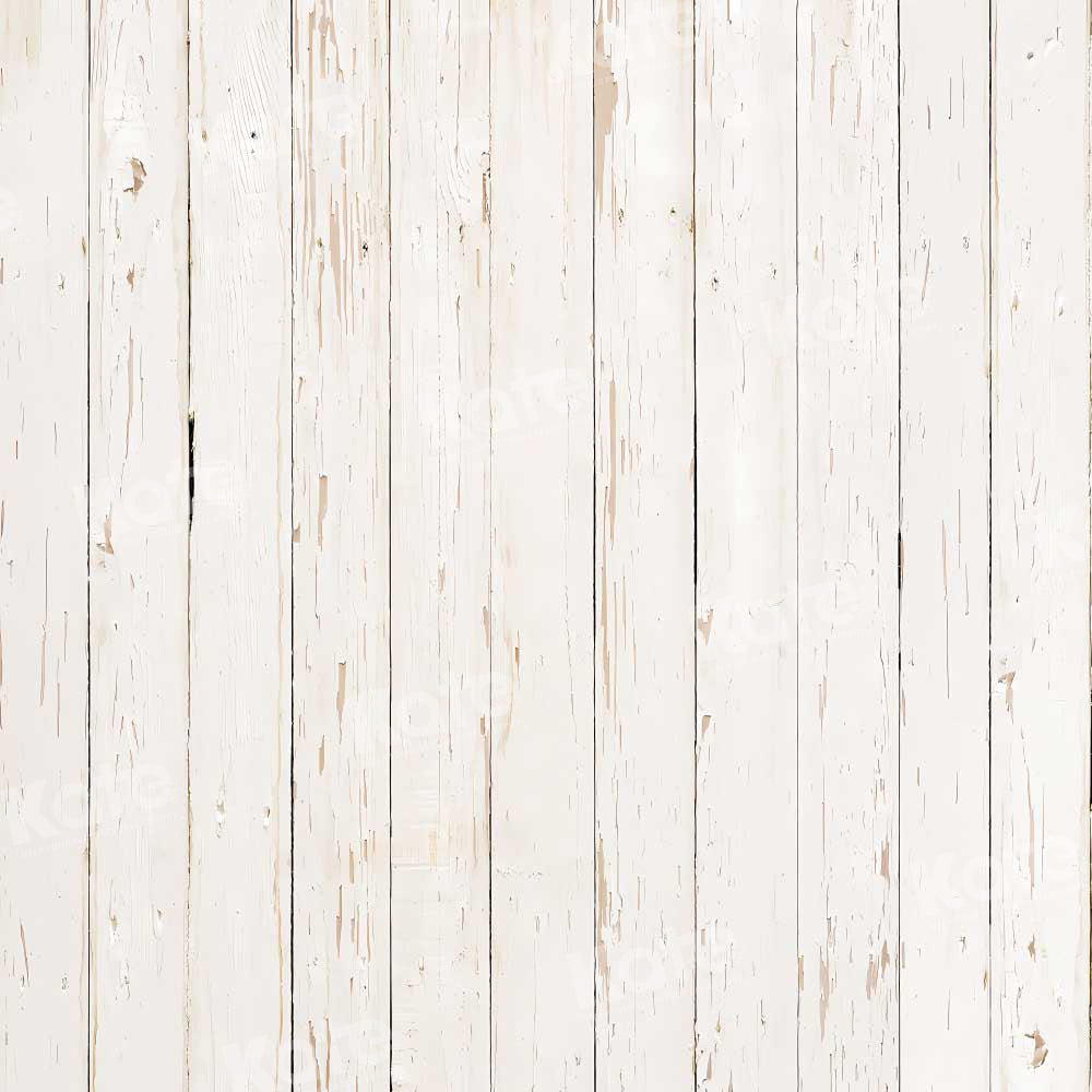 Kate White Wood Floor Fleece Backdrop for Photography